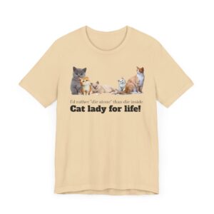 Cat Lady for Life! Live Your Truth, Meow! This Cat Lady Feminist Shirt Roars for Independence - Image 6