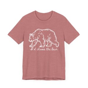 I'd choose the bear - 4B shirt - bear v man in forest - Image 2