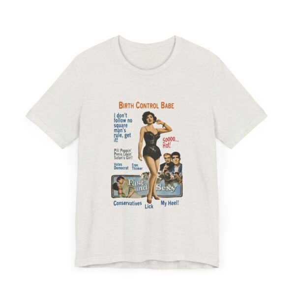 Birth Control Babe - feminist shirt with vintage style pinup girl art, retro pinup Tshirt, vintage feminist tee
