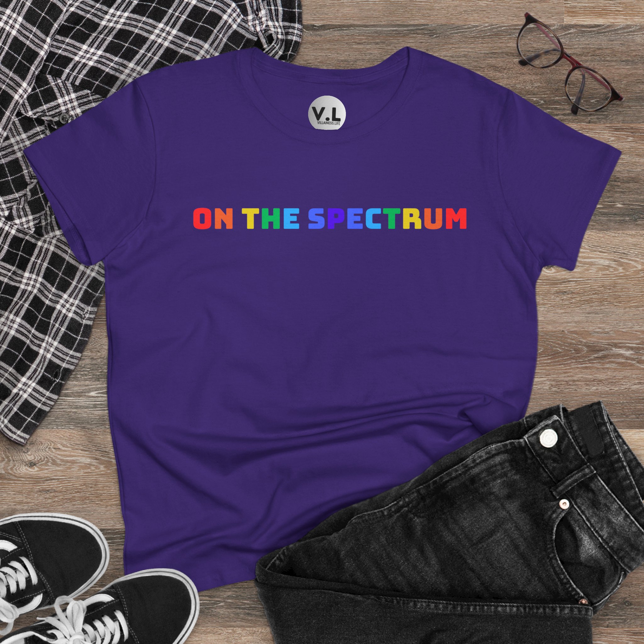 On the Spectrum - Adorable rainbow lettering shirt designed for folks on both spectrums. Are you a double rainbow? - Image 12