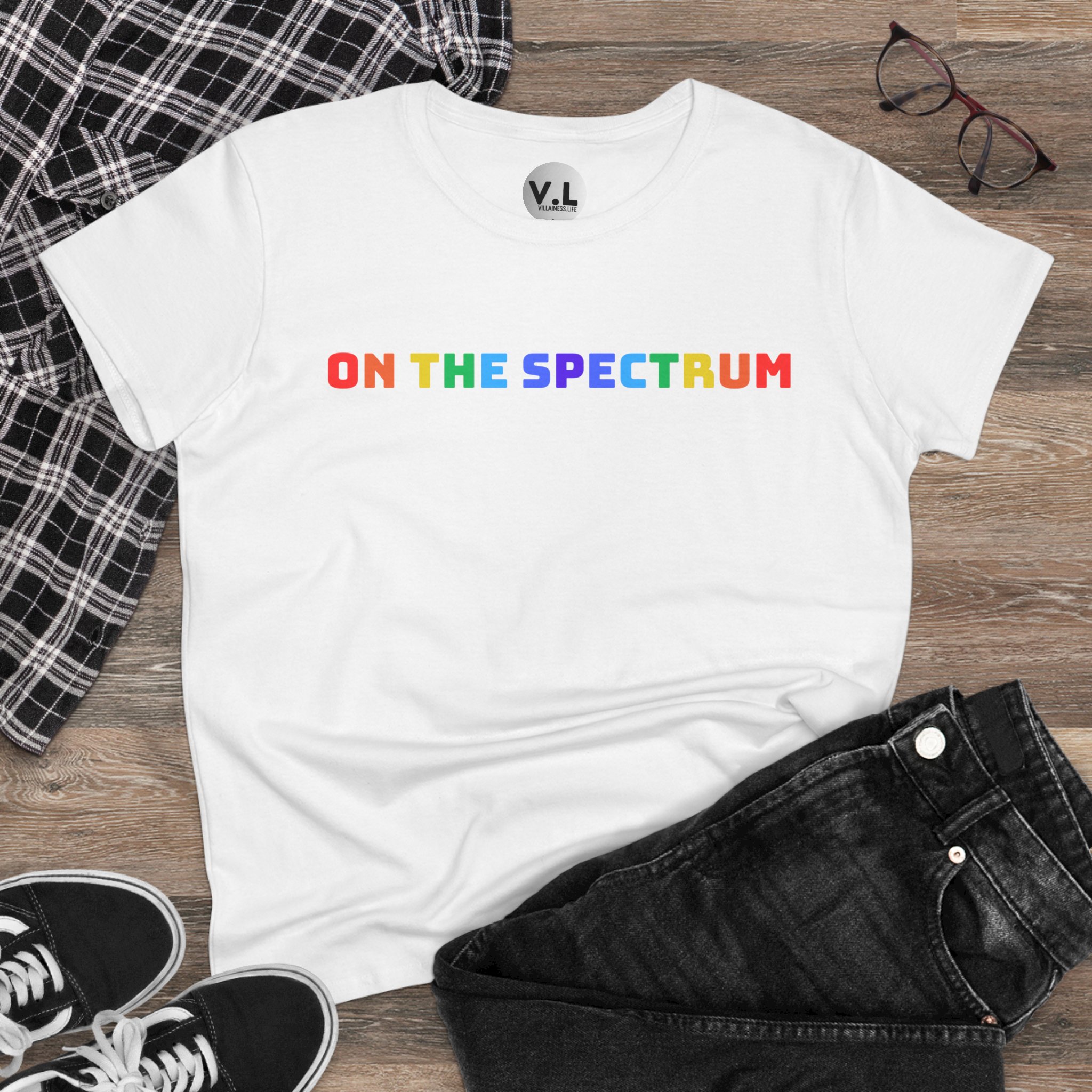 On the Spectrum - Adorable rainbow lettering shirt designed for folks on both spectrums. Are you a double rainbow? - Image 3