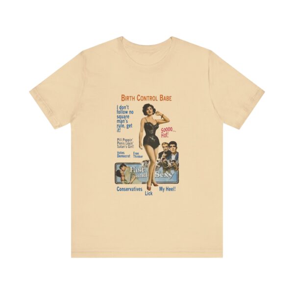 Birth Control Babe - feminist shirt with vintage style pinup girl art, retro pinup Tshirt, vintage feminist tee