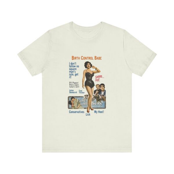 Birth Control Babe - feminist shirt with vintage style pinup girl art, retro pinup Tshirt, vintage feminist tee